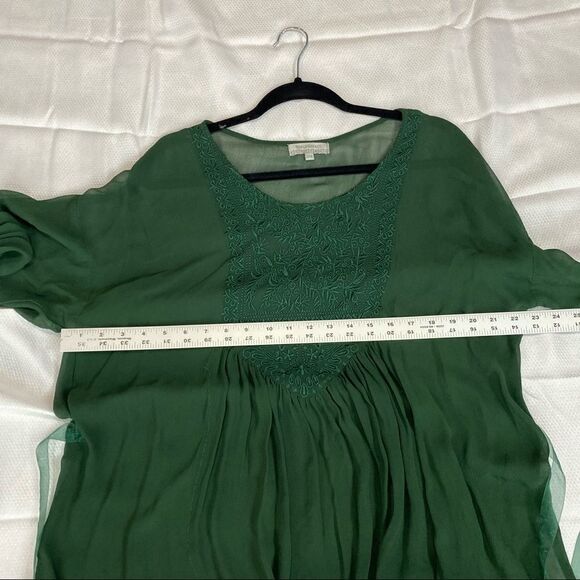 World Market Green Sheer Boho Blouse - Picture 5 of 8